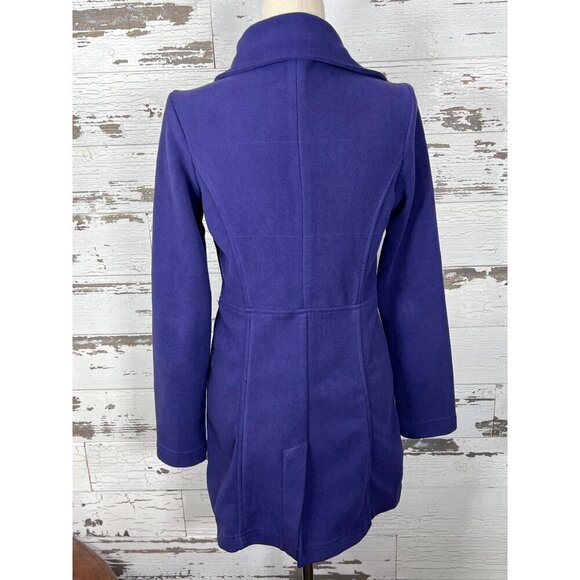 ATHLETA Switchback Double Breasted Fleece Peacoat Purple Sz S EUC #773809 - Picture 4 of 6